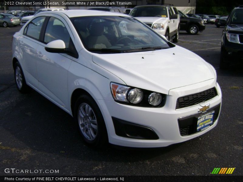 Summit White / Jet Black/Dark Titanium 2012 Chevrolet Sonic LS Sedan