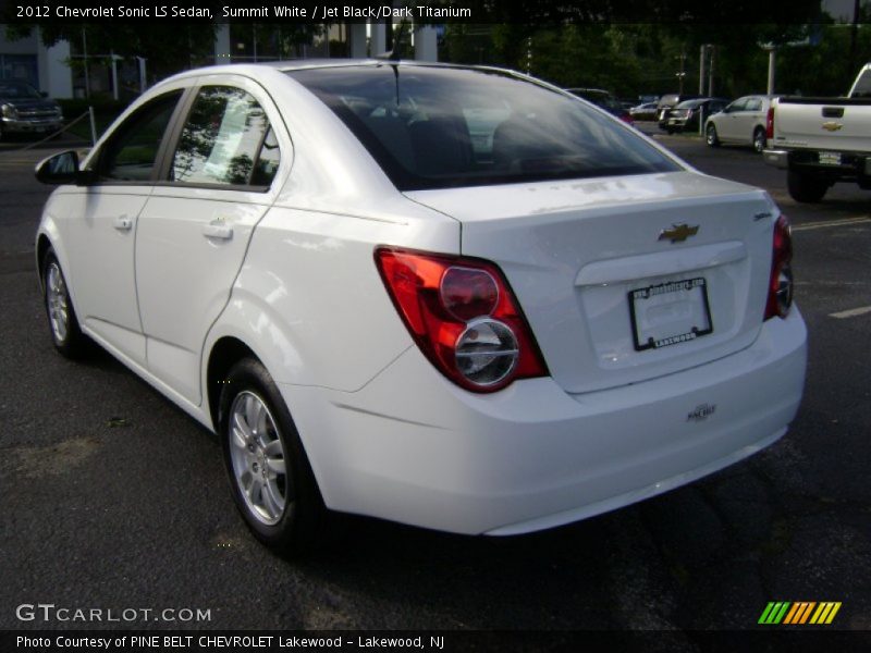 Summit White / Jet Black/Dark Titanium 2012 Chevrolet Sonic LS Sedan