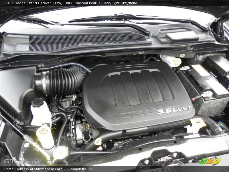Dark Charcoal Pearl / Black/Light Graystone 2012 Dodge Grand Caravan Crew