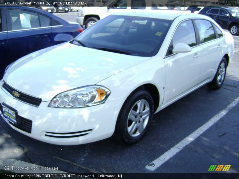 White / Ebony Black 2008 Chevrolet Impala LS