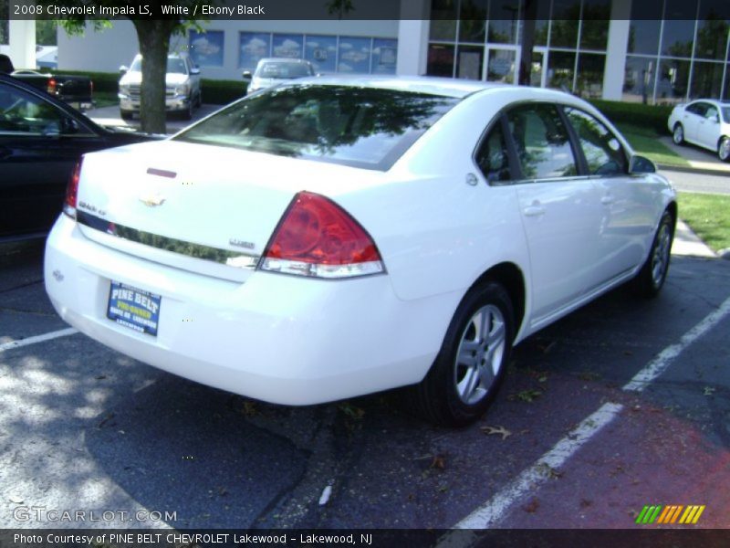 White / Ebony Black 2008 Chevrolet Impala LS