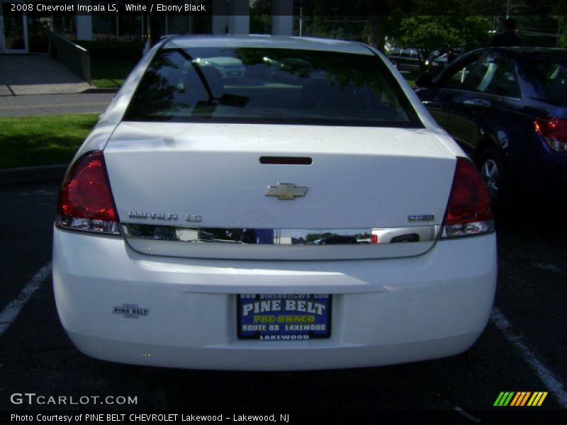 White / Ebony Black 2008 Chevrolet Impala LS