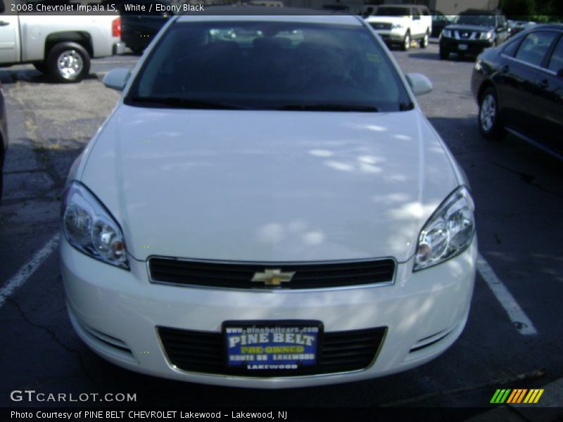 White / Ebony Black 2008 Chevrolet Impala LS