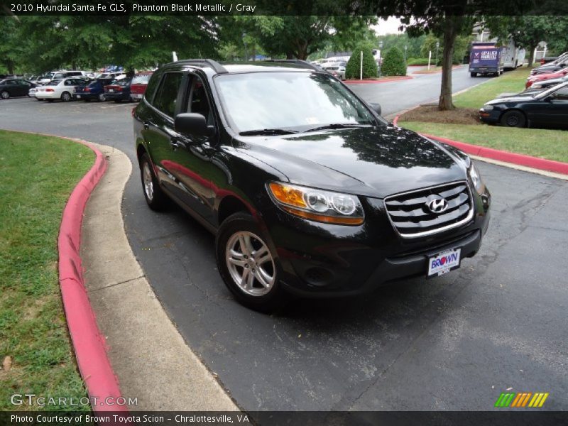 Phantom Black Metallic / Gray 2010 Hyundai Santa Fe GLS