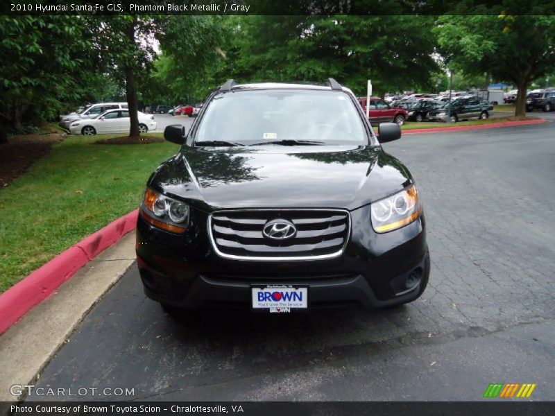 Phantom Black Metallic / Gray 2010 Hyundai Santa Fe GLS