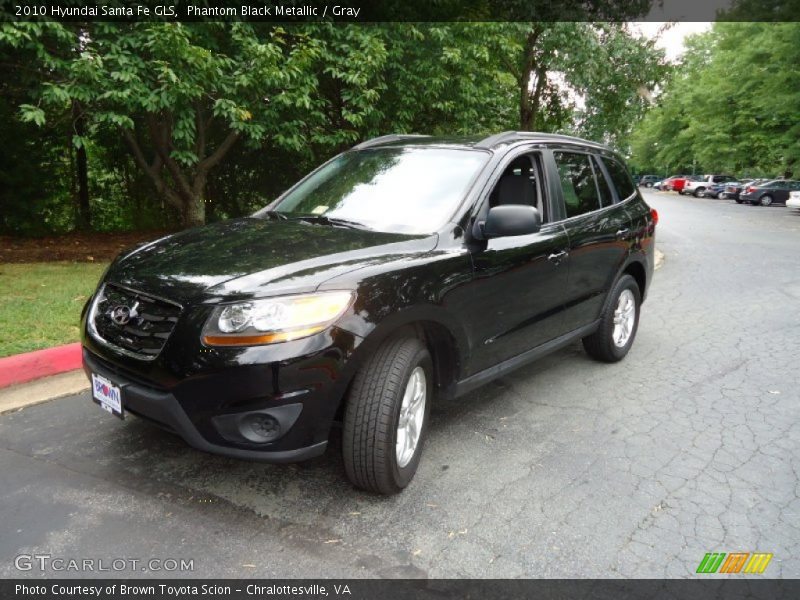 Phantom Black Metallic / Gray 2010 Hyundai Santa Fe GLS