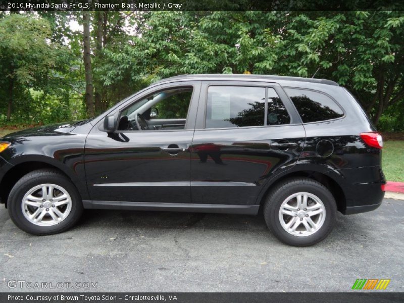Phantom Black Metallic / Gray 2010 Hyundai Santa Fe GLS