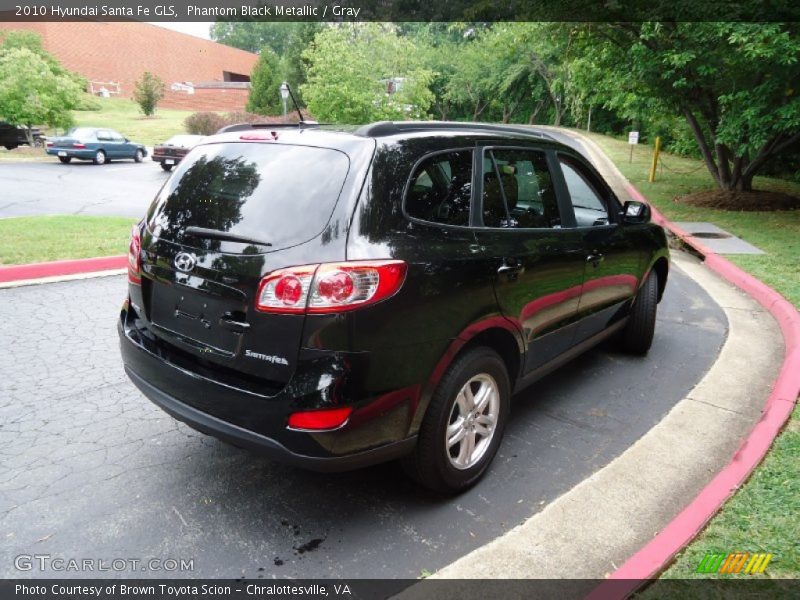 Phantom Black Metallic / Gray 2010 Hyundai Santa Fe GLS