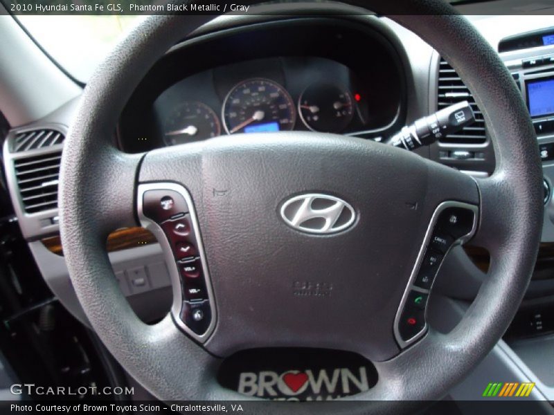 Phantom Black Metallic / Gray 2010 Hyundai Santa Fe GLS