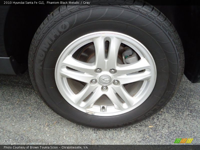 Phantom Black Metallic / Gray 2010 Hyundai Santa Fe GLS