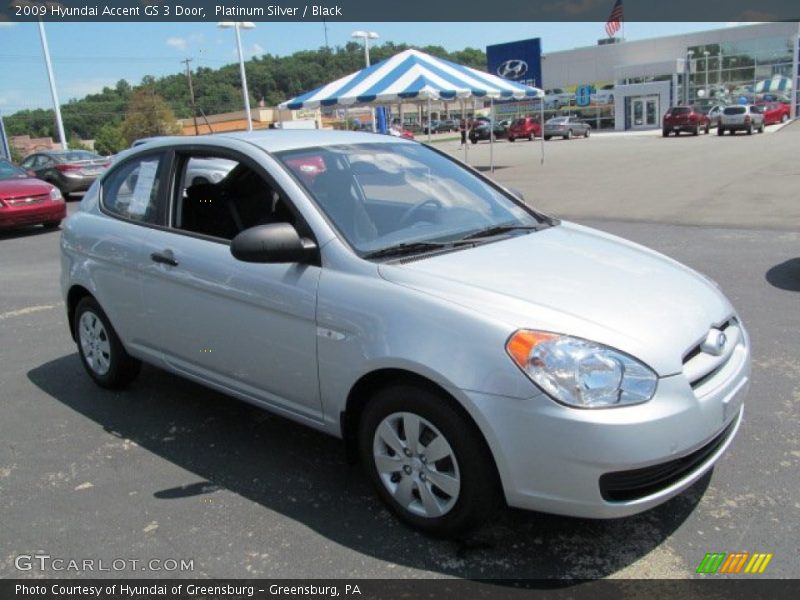 Platinum Silver / Black 2009 Hyundai Accent GS 3 Door