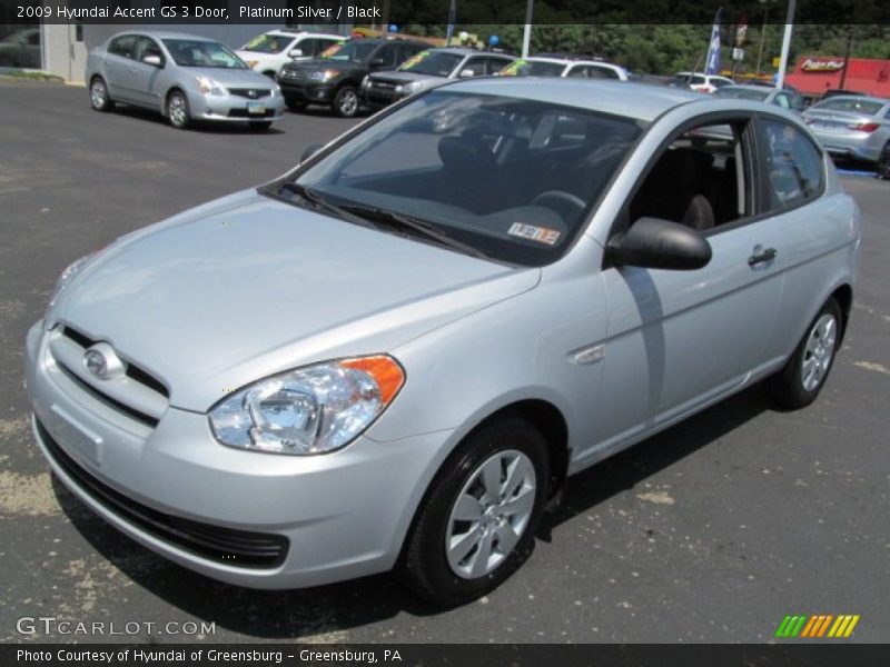 Platinum Silver / Black 2009 Hyundai Accent GS 3 Door