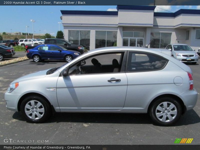 Platinum Silver / Black 2009 Hyundai Accent GS 3 Door