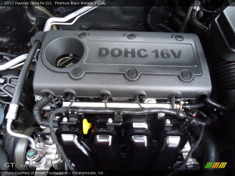 Phantom Black Metallic / Gray 2010 Hyundai Santa Fe GLS
