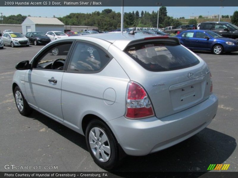 Platinum Silver / Black 2009 Hyundai Accent GS 3 Door