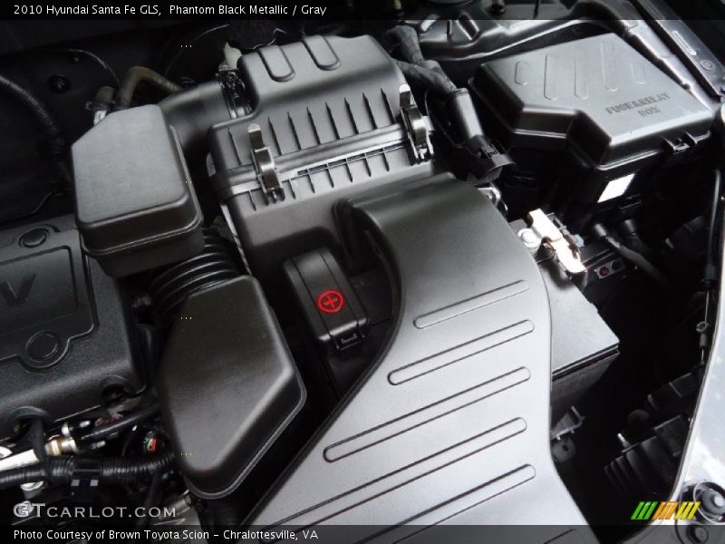 Phantom Black Metallic / Gray 2010 Hyundai Santa Fe GLS