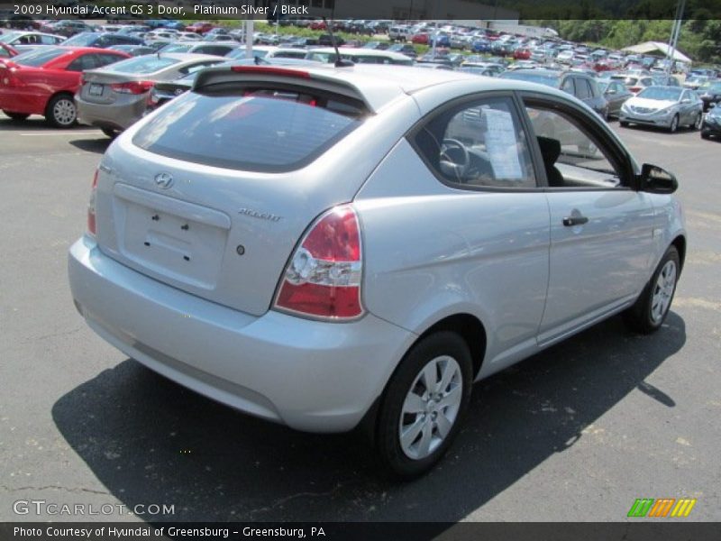 Platinum Silver / Black 2009 Hyundai Accent GS 3 Door