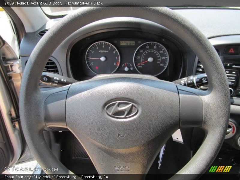 Platinum Silver / Black 2009 Hyundai Accent GS 3 Door