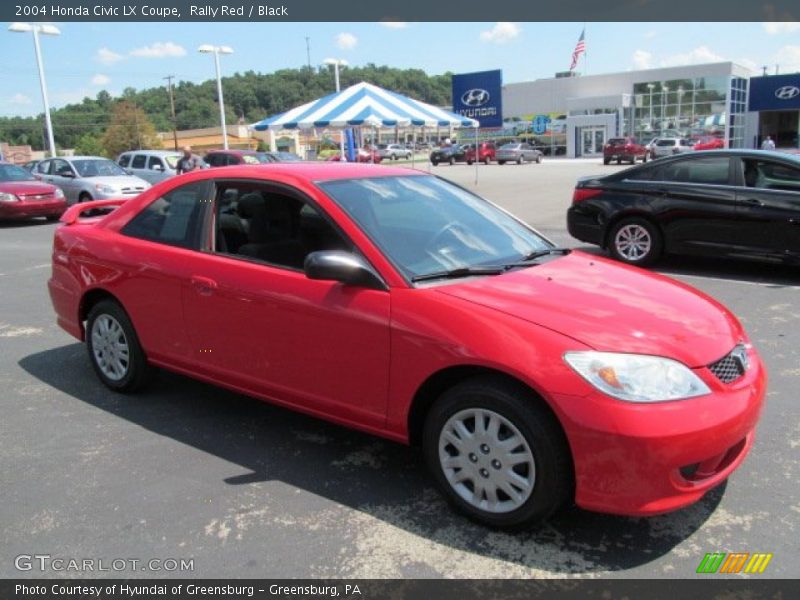 Rally Red / Black 2004 Honda Civic LX Coupe