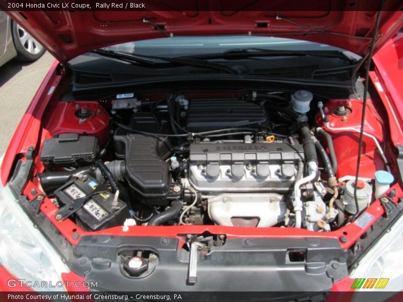 Rally Red / Black 2004 Honda Civic LX Coupe