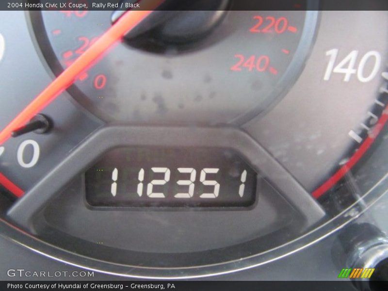 Rally Red / Black 2004 Honda Civic LX Coupe