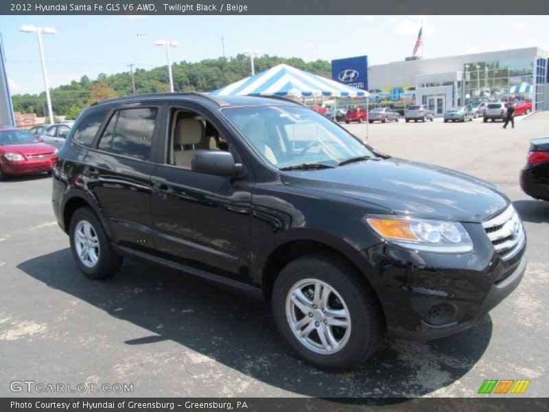Twilight Black / Beige 2012 Hyundai Santa Fe GLS V6 AWD