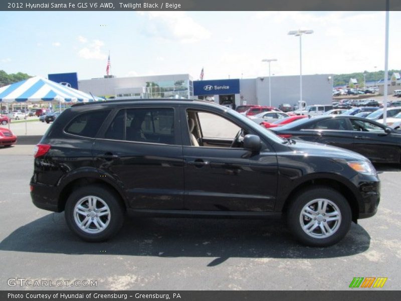 Twilight Black / Beige 2012 Hyundai Santa Fe GLS V6 AWD