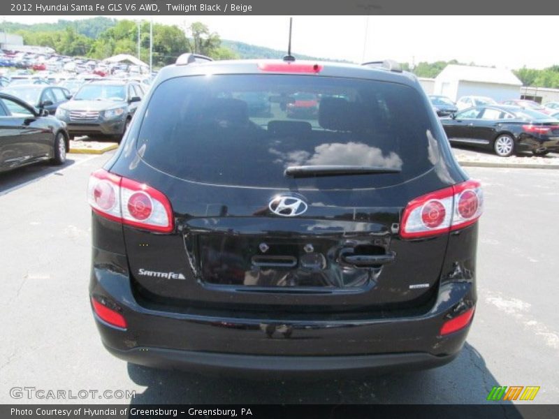 Twilight Black / Beige 2012 Hyundai Santa Fe GLS V6 AWD