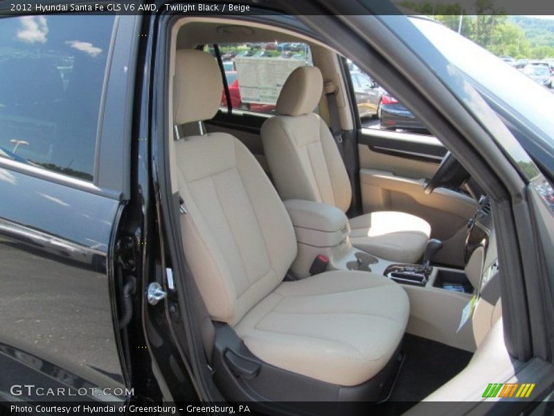 Twilight Black / Beige 2012 Hyundai Santa Fe GLS V6 AWD