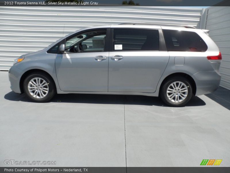 Silver Sky Metallic / Light Gray 2012 Toyota Sienna XLE