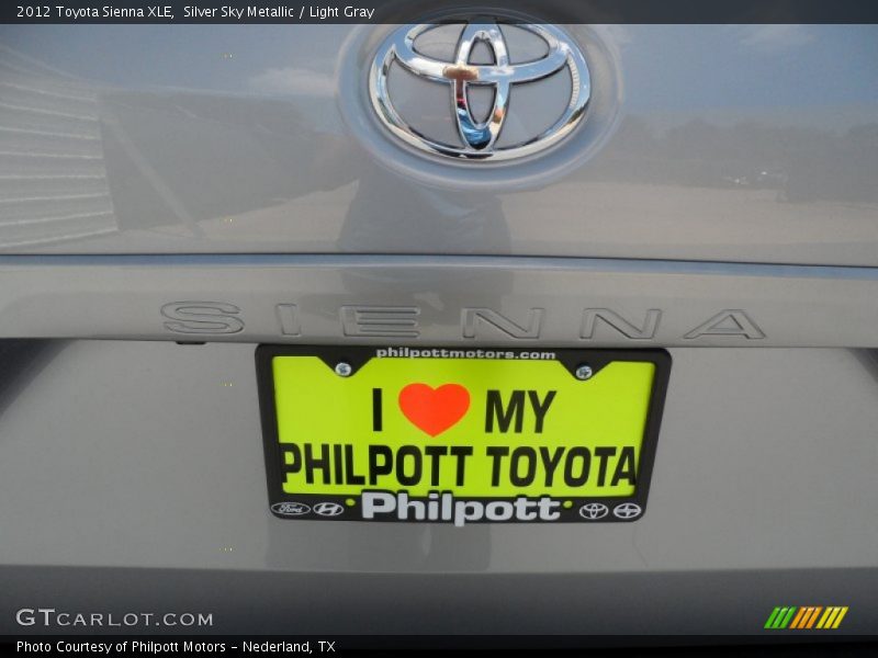 Silver Sky Metallic / Light Gray 2012 Toyota Sienna XLE