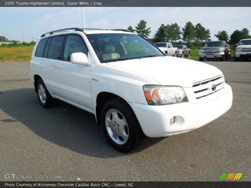 Super White / Gray 2005 Toyota Highlander Limited