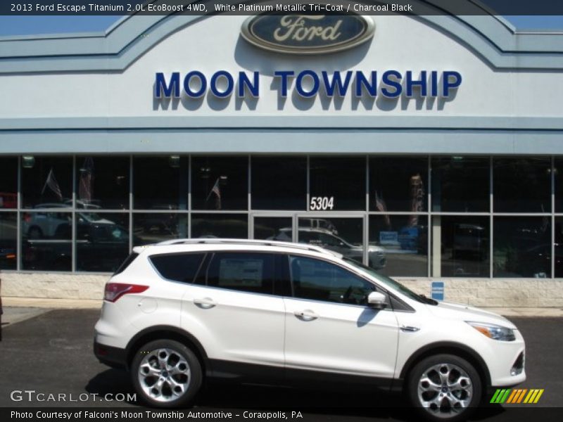 White Platinum Metallic Tri-Coat / Charcoal Black 2013 Ford Escape Titanium 2.0L EcoBoost 4WD