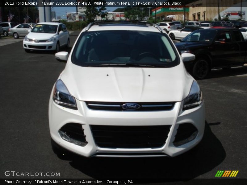 White Platinum Metallic Tri-Coat / Charcoal Black 2013 Ford Escape Titanium 2.0L EcoBoost 4WD