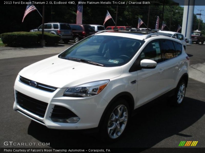 White Platinum Metallic Tri-Coat / Charcoal Black 2013 Ford Escape Titanium 2.0L EcoBoost 4WD