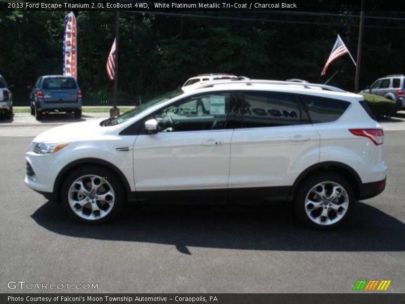 White Platinum Metallic Tri-Coat / Charcoal Black 2013 Ford Escape Titanium 2.0L EcoBoost 4WD