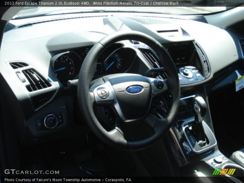 White Platinum Metallic Tri-Coat / Charcoal Black 2013 Ford Escape Titanium 2.0L EcoBoost 4WD