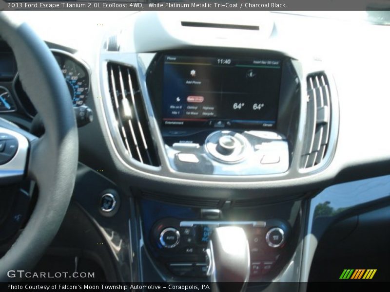 White Platinum Metallic Tri-Coat / Charcoal Black 2013 Ford Escape Titanium 2.0L EcoBoost 4WD