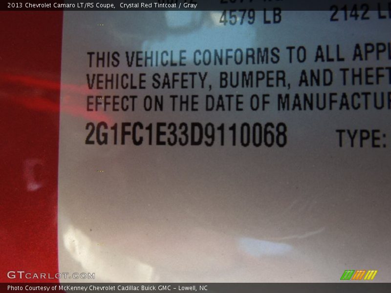 Crystal Red Tintcoat / Gray 2013 Chevrolet Camaro LT/RS Coupe