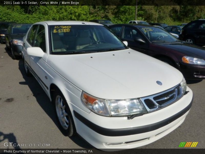 Cirrus White / Warm Beige 2001 Saab 9-5 Sedan