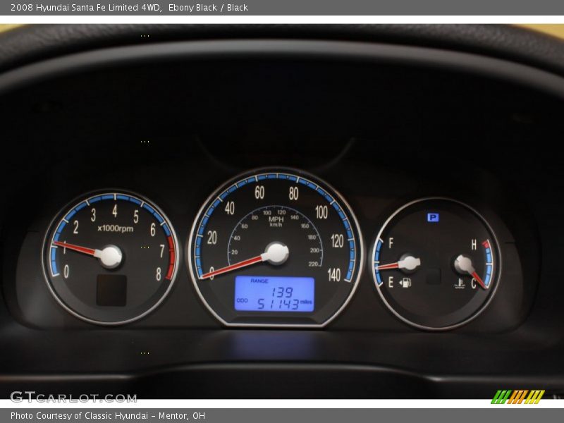  2008 Santa Fe Limited 4WD Limited 4WD Gauges