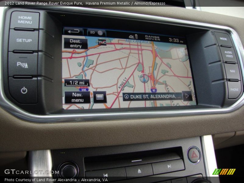 Navigation of 2012 Range Rover Evoque Pure