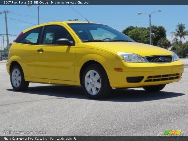 Screaming Yellow / Charcoal 2007 Ford Focus ZX3 SES Coupe