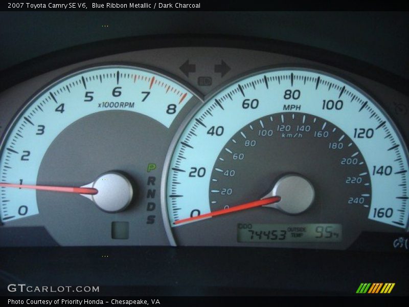Blue Ribbon Metallic / Dark Charcoal 2007 Toyota Camry SE V6