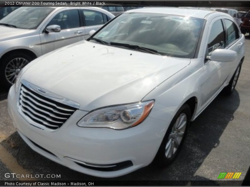 Bright White / Black 2012 Chrysler 200 Touring Sedan