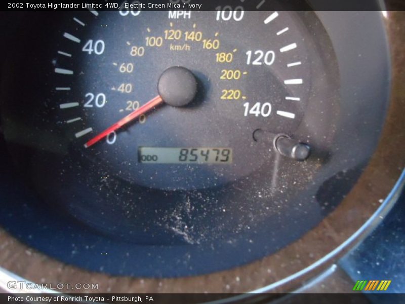 Electric Green Mica / Ivory 2002 Toyota Highlander Limited 4WD