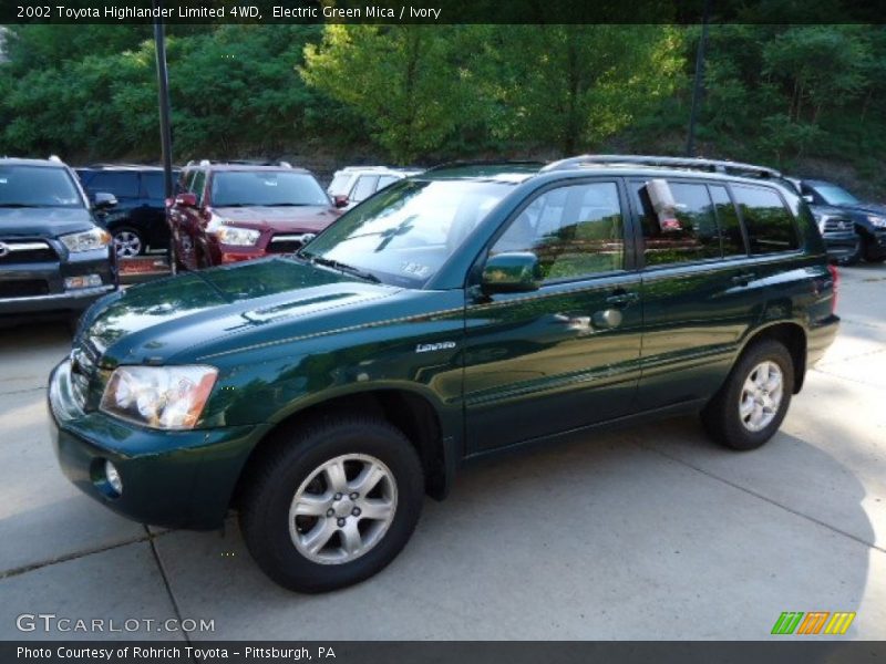 Electric Green Mica / Ivory 2002 Toyota Highlander Limited 4WD
