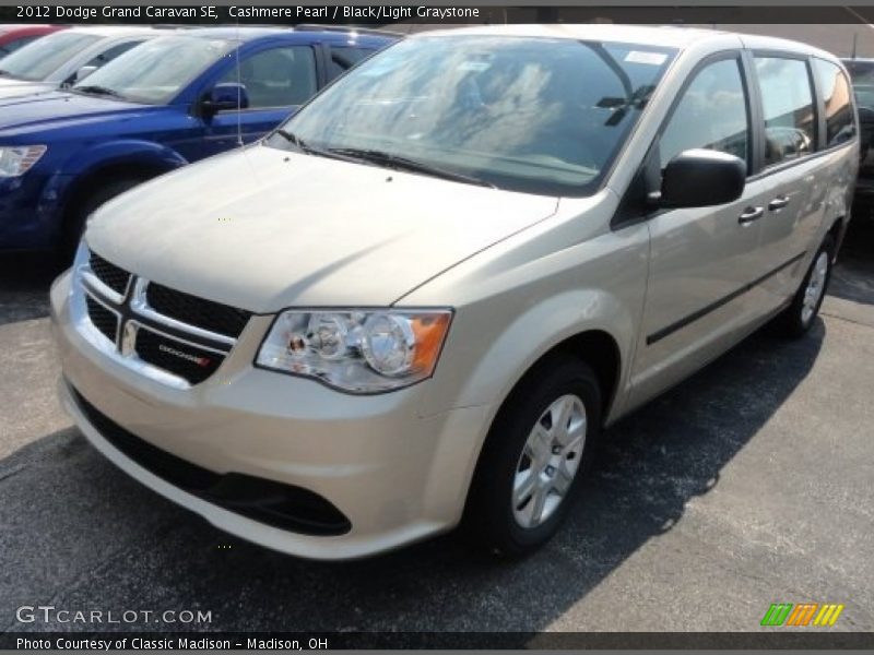 Cashmere Pearl / Black/Light Graystone 2012 Dodge Grand Caravan SE