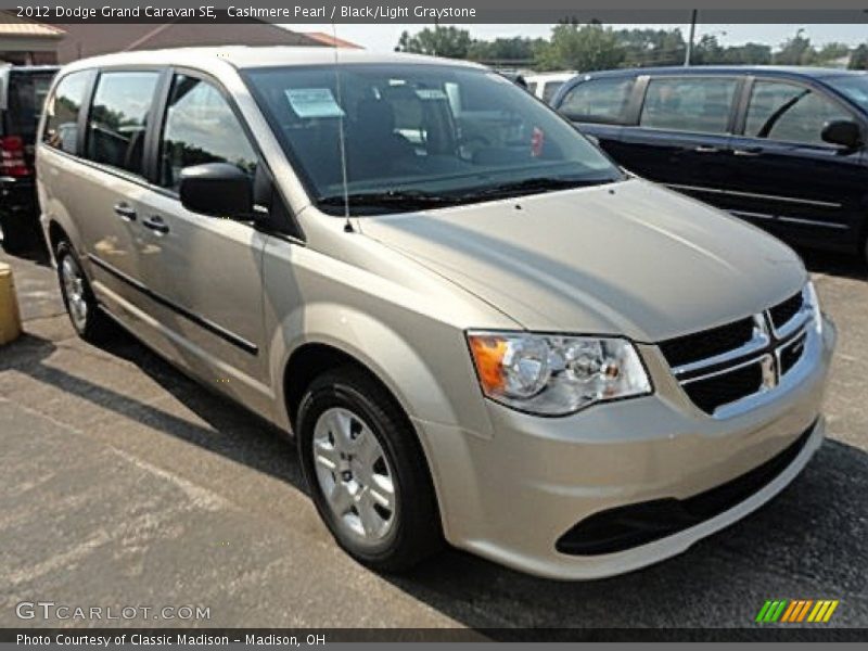Cashmere Pearl / Black/Light Graystone 2012 Dodge Grand Caravan SE