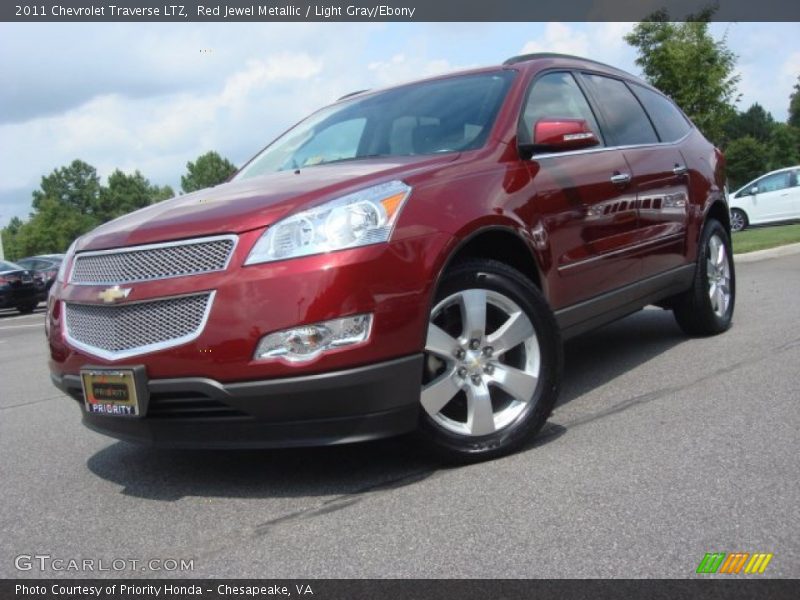 Red Jewel Metallic / Light Gray/Ebony 2011 Chevrolet Traverse LTZ